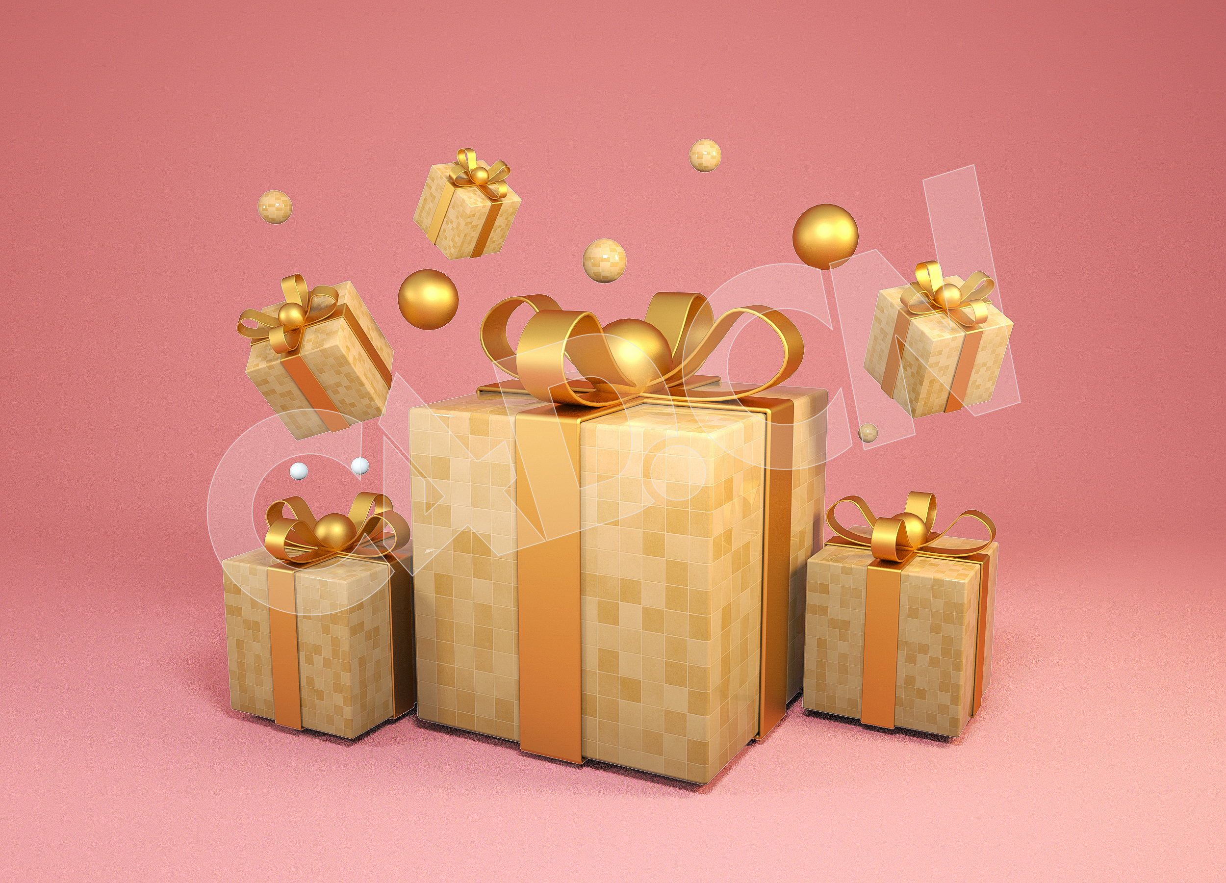 C4D电商促销礼品盒礼物模型