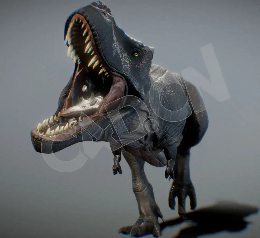 C4D恐龙雷克斯暴龙霸王龙模型（含骨骼绑定） Tyrannosaurus - C4D之家 - 02-2.jpg