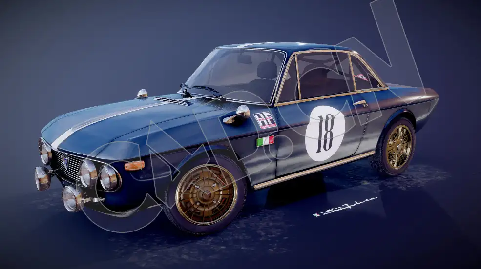 菲亚特蓝旗亚汽车C4D模型 Lancia