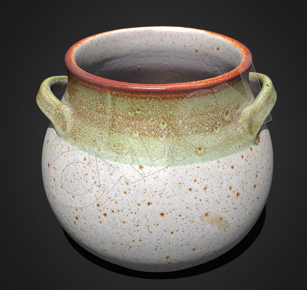 双耳陶罐陶瓷器皿C4D模型 vaso