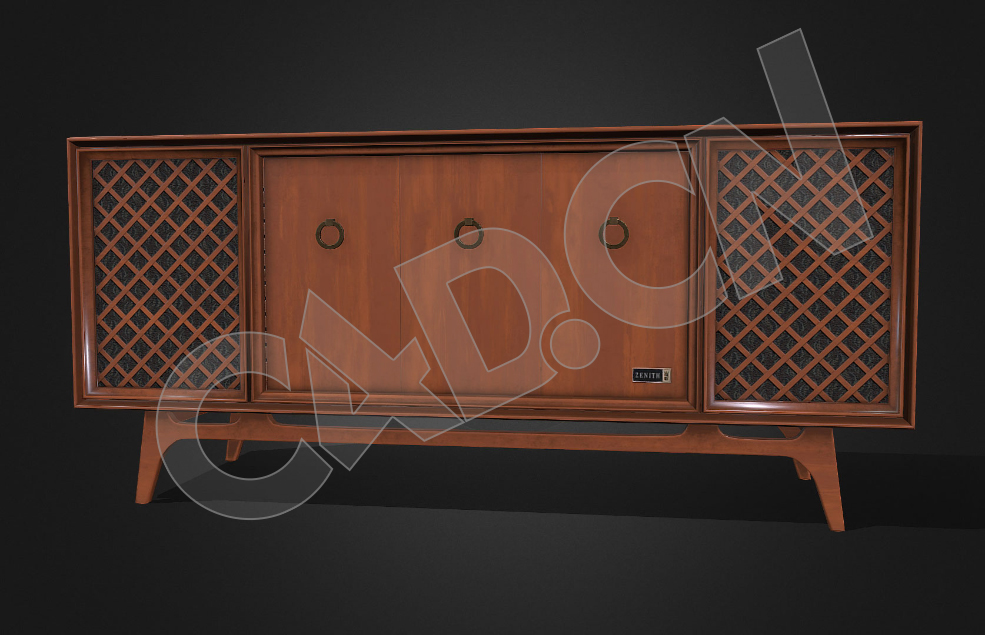 复古老式收音机C4D模型 Zenith