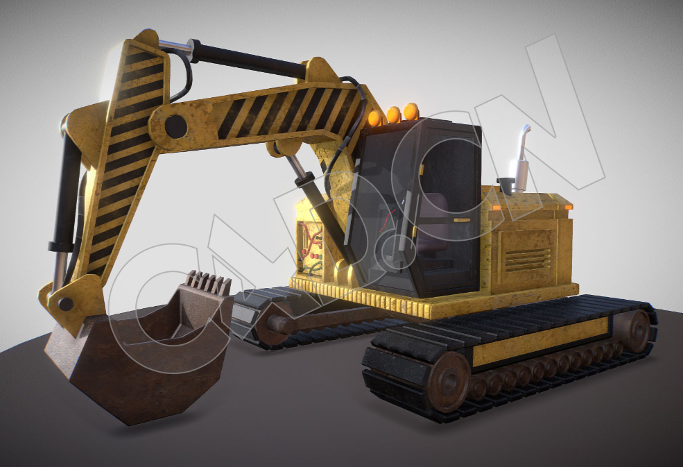 C4D生锈挖掘机重型工程机械低模模型 excavating machinery - C4D之家 - 47.jpg