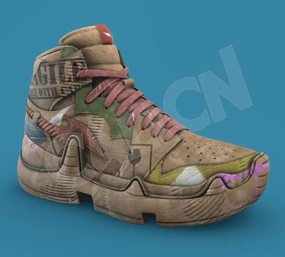 牛皮登山鞋运动鞋C4D模型 hiking shoes