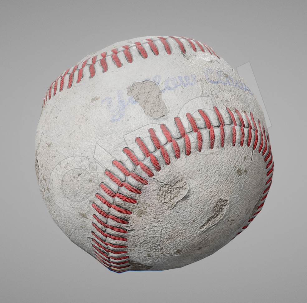 破旧的棒球C4D模型 baseball