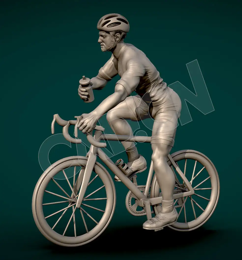 专业男性自行运动员雕塑骑自行车塑像C4D模型 - C4D之家 - 77-1.jpg