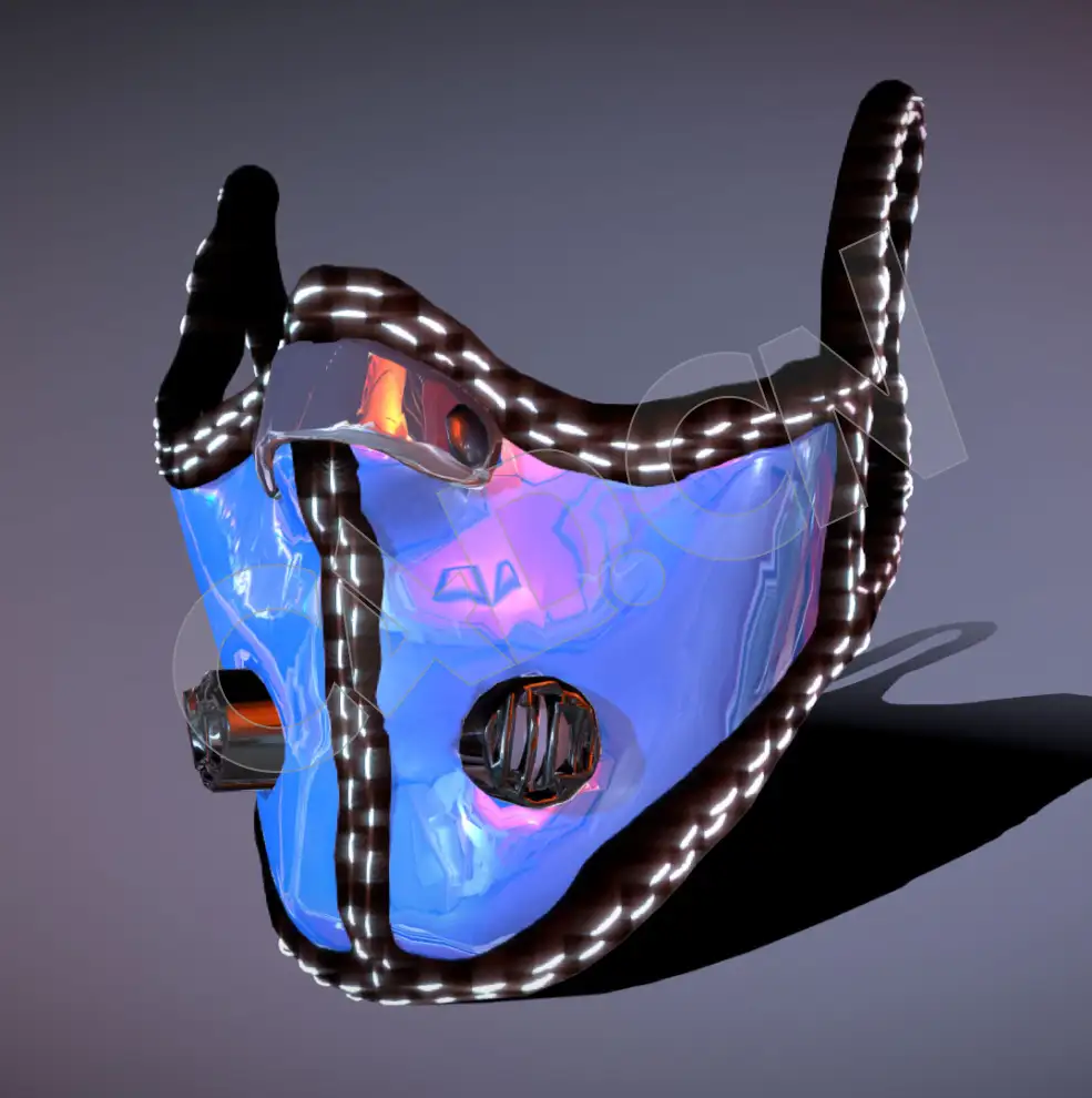 面罩带呼吸阀的口罩C4D模型