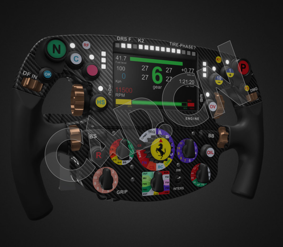 法拉利SF70H方向盘低面C4D模型
