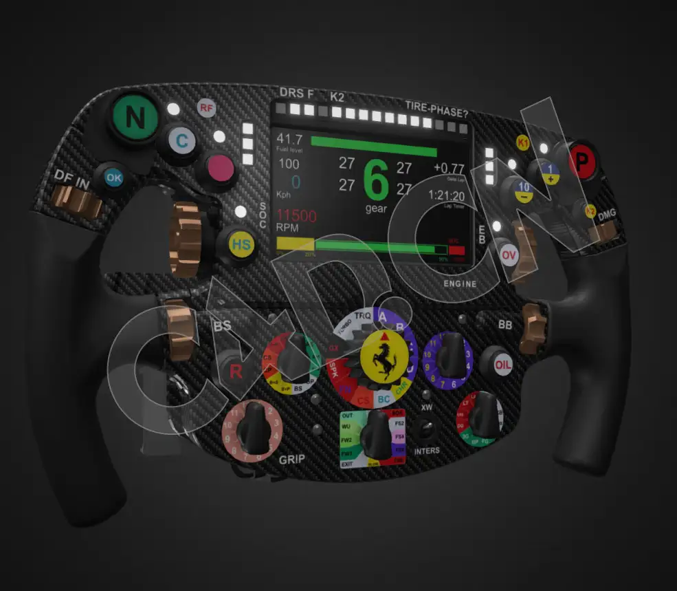 法拉利SF70H方向盘低面C4D模型