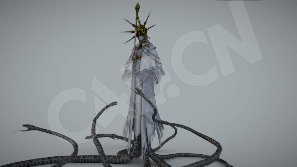 C4D游戏人物黑暗之魂葛温德琳蛇人模型 Gwyndolin - C4D之家 - 87.jpg