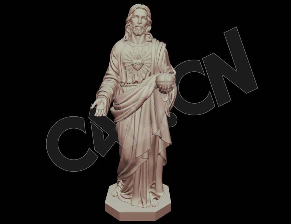 耶稣传教雕塑C4D模型 Iisus statuya