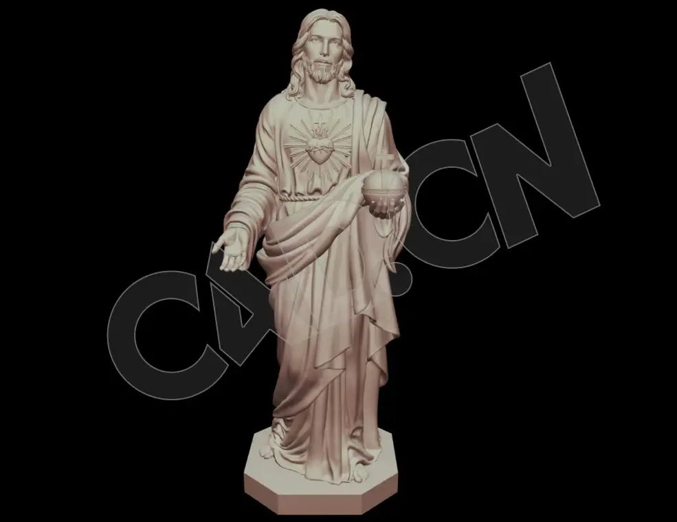 耶稣传教雕塑C4D模型 Iisus statuya