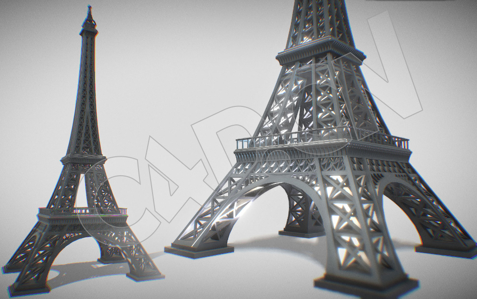 法国巴黎埃菲尔铁塔C4D模型