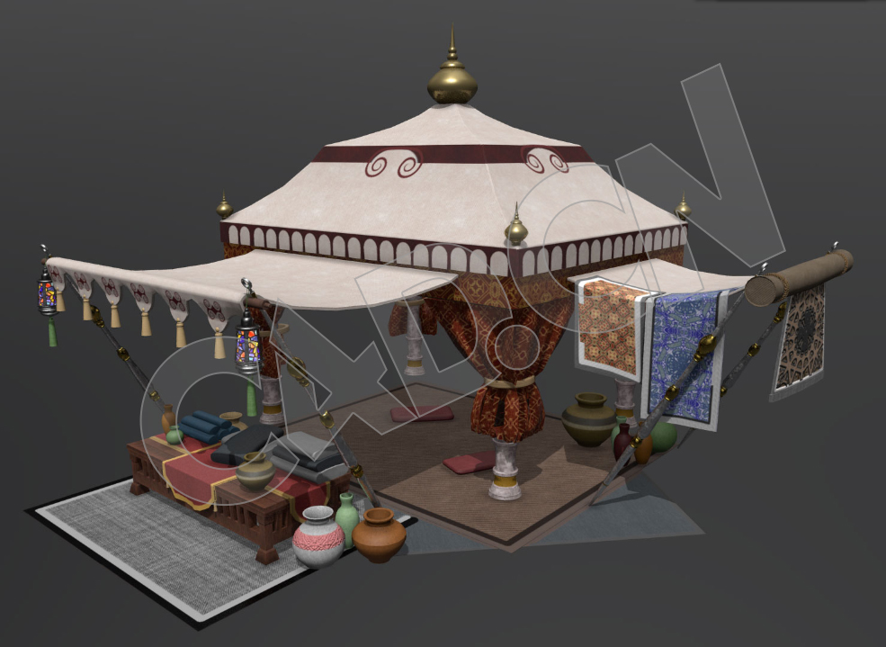 蒙古帐篷野外露营野餐C4D模型 - C4D之家 - 98.jpg