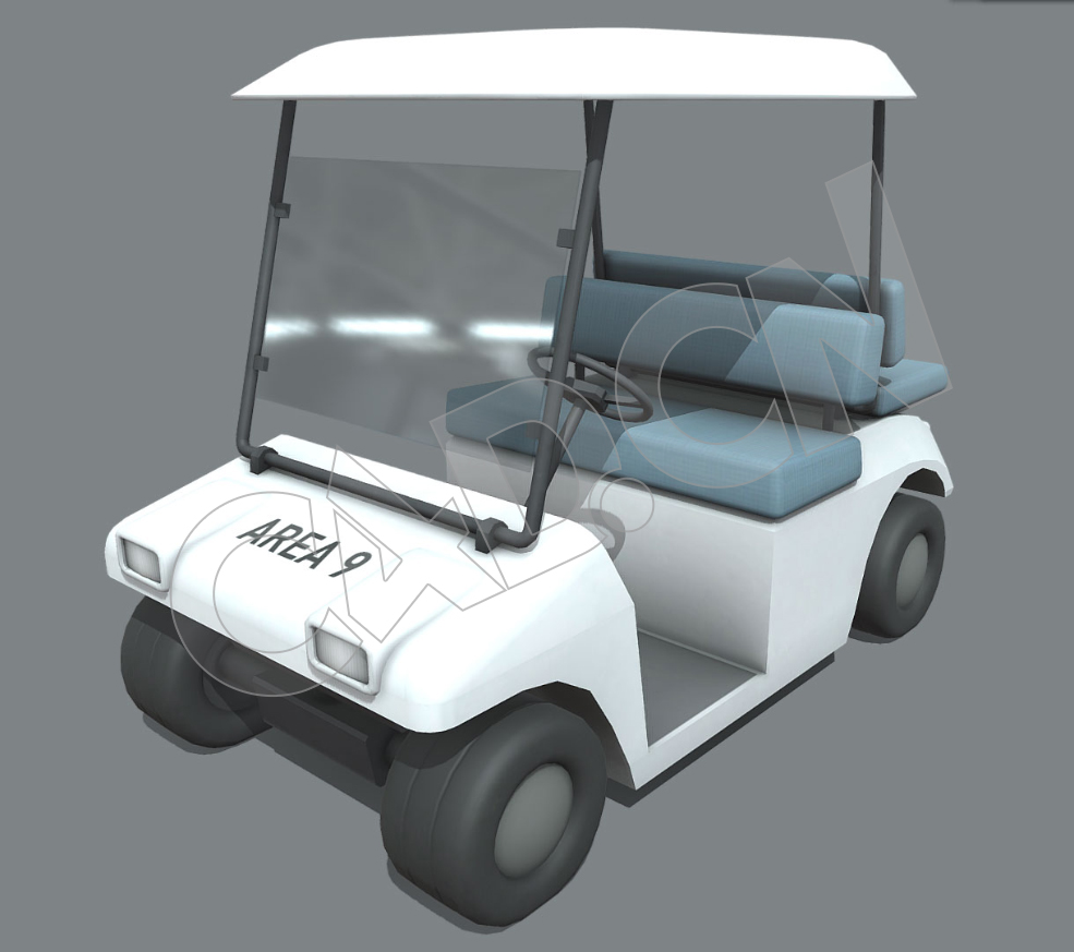 高尔夫球车辆观光车低面卡通汽车C4D模型 - C4D之家 - 99.jpg