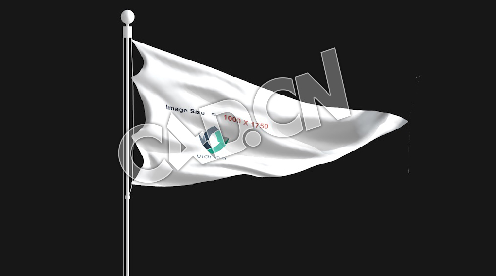 C4D公司三角旗飘动动画模型 flag - C4D之家 - 04.jpg