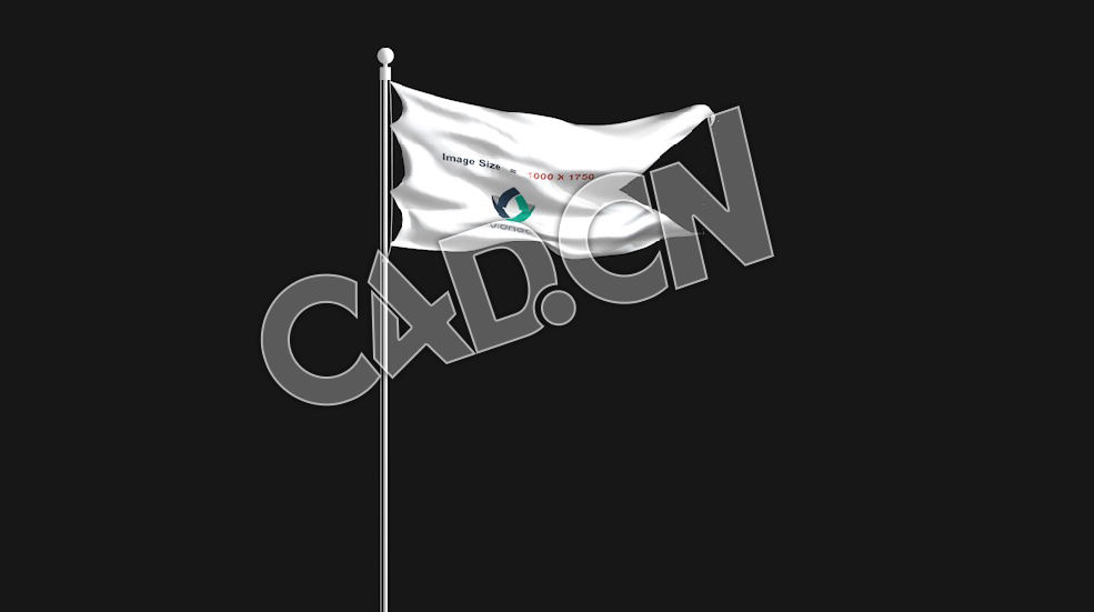 C4D两角旗公司形象旗企业旗飘扬动画工程模型 flag - C4D之家 - 02.jpg