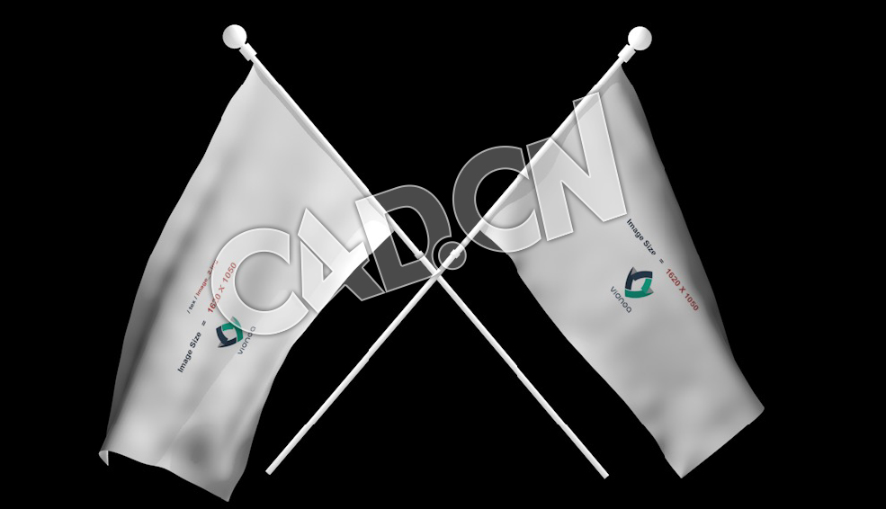 C4D交叉旗帜动画模型 flag