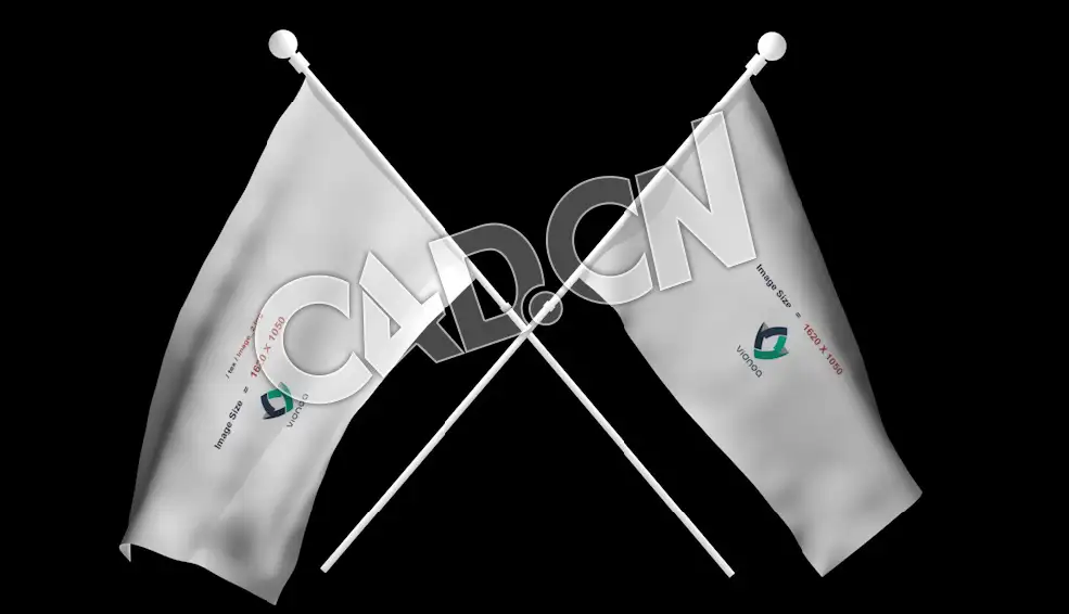 C4D交叉旗帜动画模型 flag