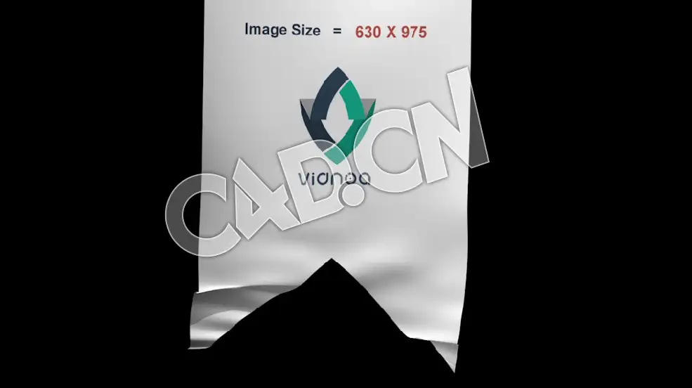 C4D两角竖旗卷起展开动画模型 flag