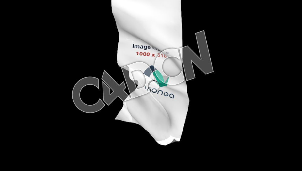 C4D展开的竖旗动画模型 flag