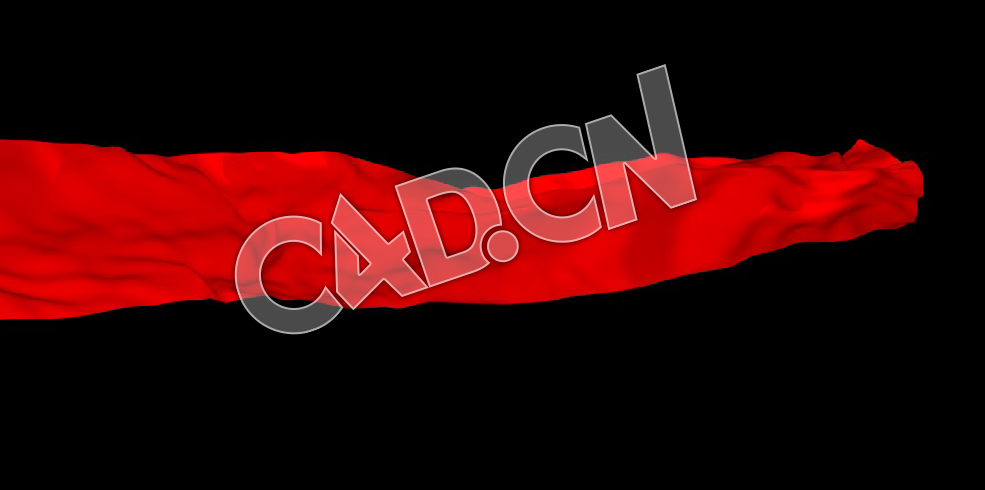 C4D红色丝绸布料抖动飘扬动画