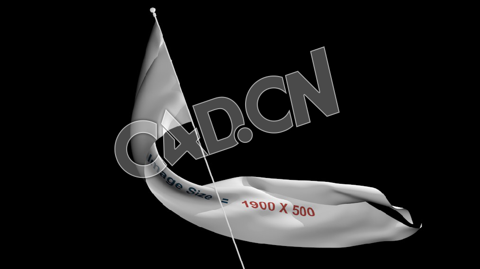 C4D左右摇摆的旗帜动画模型