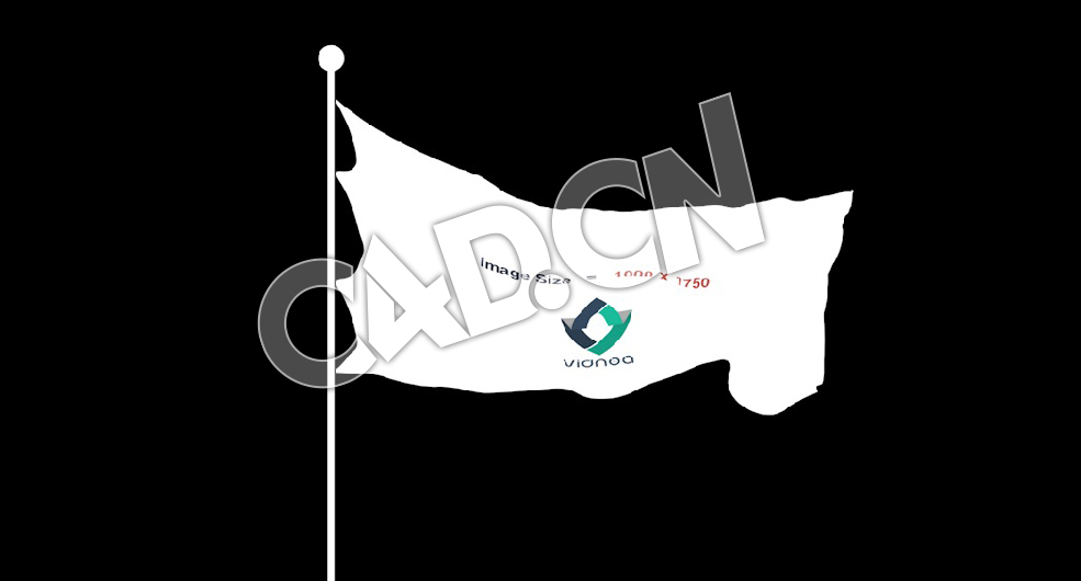 C4D旗杆上飘扬的企业旗帜布料动画模型 flag