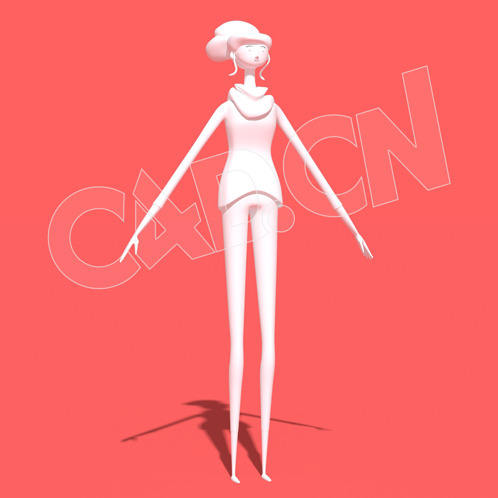 C4D卡通女孩角色模型