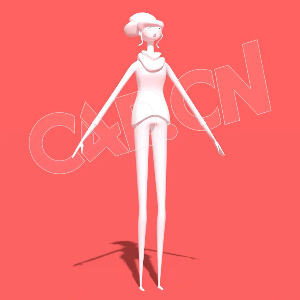C4D卡通女孩角色模型