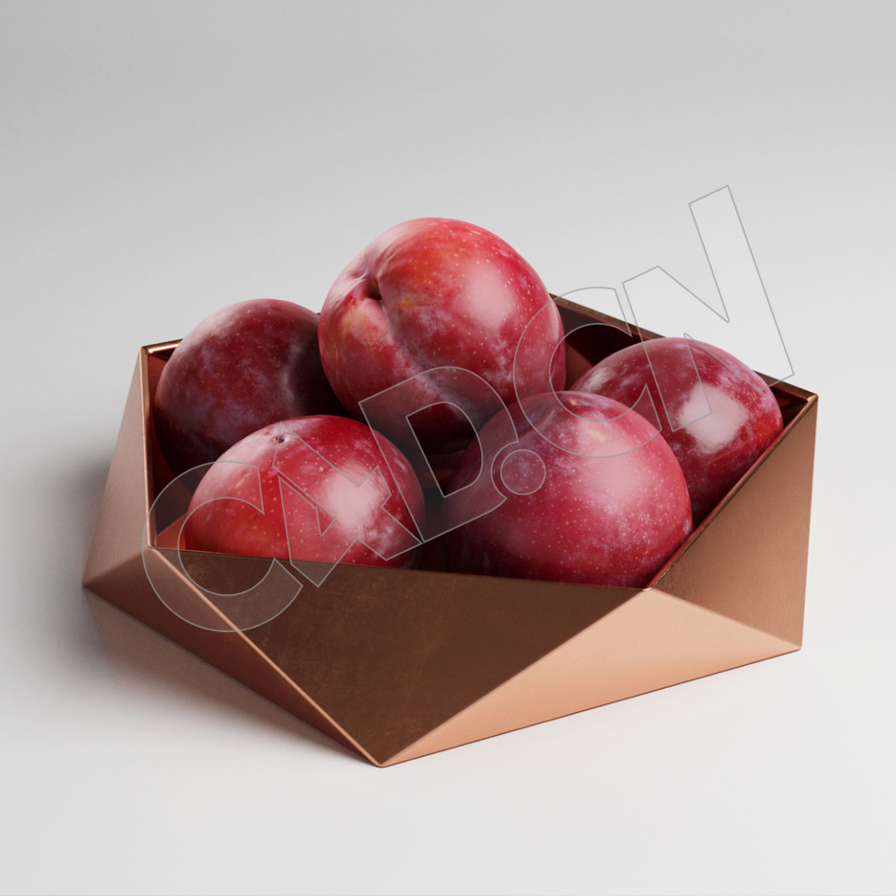 C4D水果盘里的水果李子模型 Plums - C4D之家 - 03.jpg