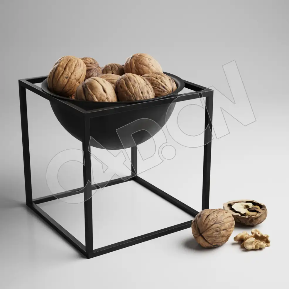 C4D盆里的核桃坚果干果模型 Nuts - C4D之家 - 02.jpg