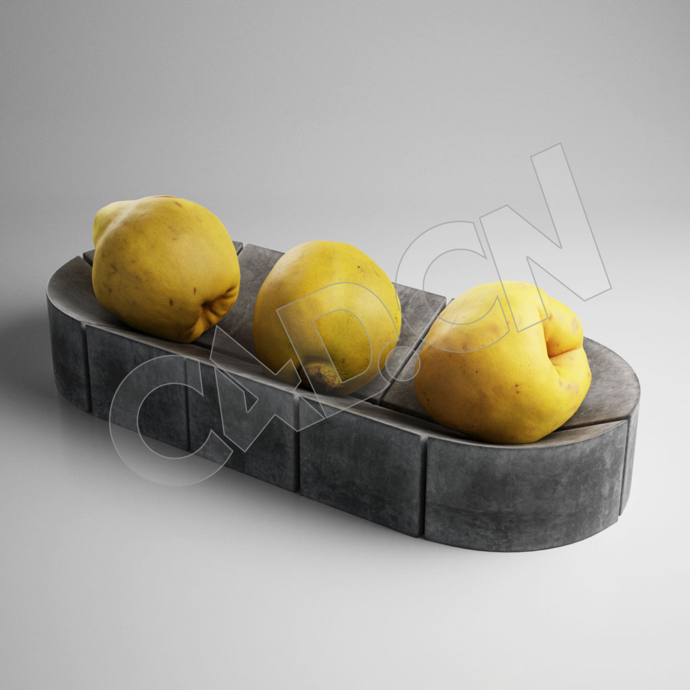 C4D新疆水果榅桲模型 Quince