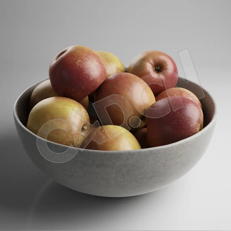 C4D一盆红苹果水果模型 RedApple - C4D之家 - 10.jpg