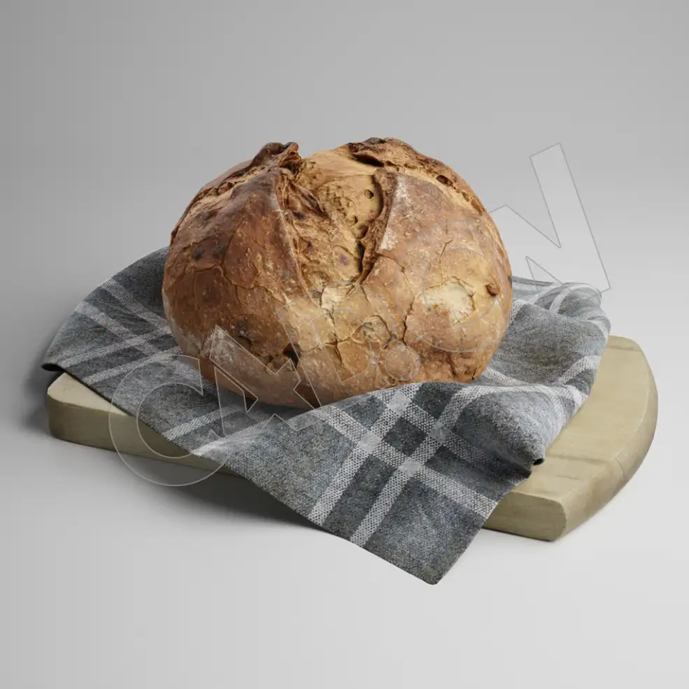 C4D餐巾布上的面包食物食品模型 Bread - C4D之家 - 13.jpg