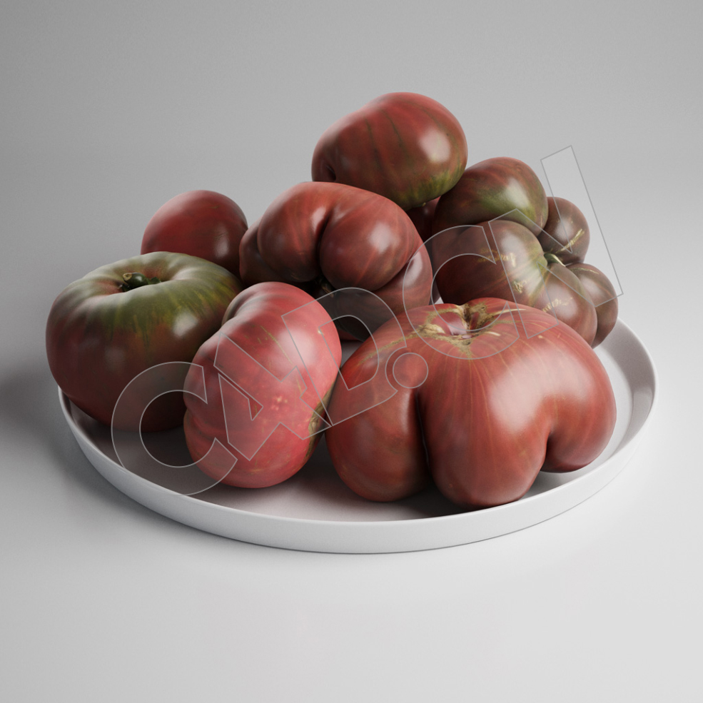 C4D一盘红色西红柿番茄蔬菜模型 Tomatoes - C4D之家 - 15.jpg