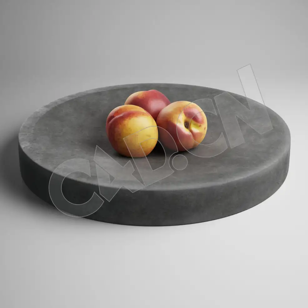 C4D石头盘子里的红桃子模型 Peach - C4D之家 - 22.jpg