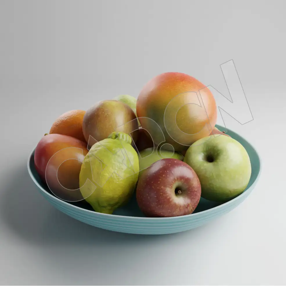 C4D果盘模型柠檬芒果苹果水果模型 MixedFruits - C4D之家 - 40.jpg