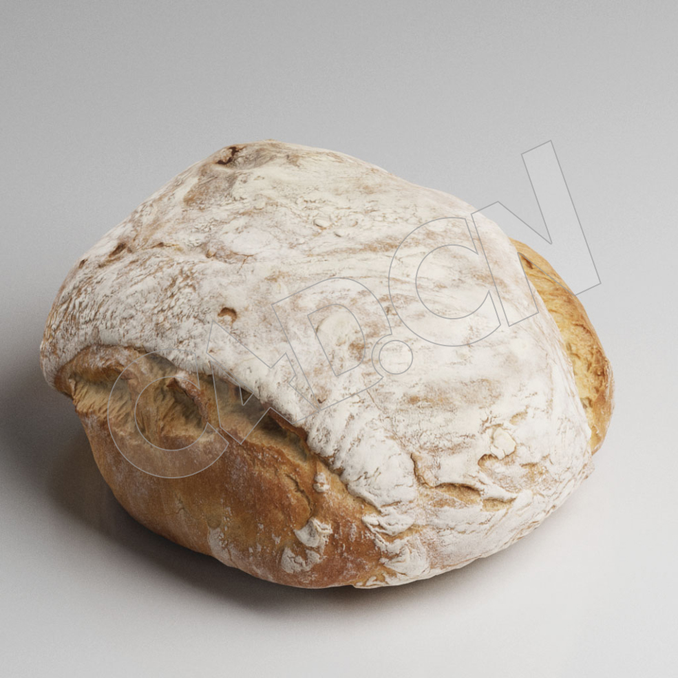C4D一块烤面包食物模型 Bread