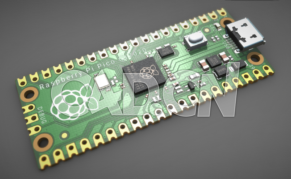 C4D树莓派微控制器开发板模型 raspberry pi pico