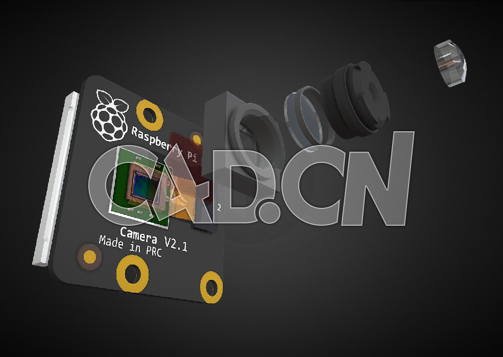 C4D树莓派第二代摄像头照相机模块分解模型 raspberry pi camera v2.1 - C4D之家 - 03.jpg