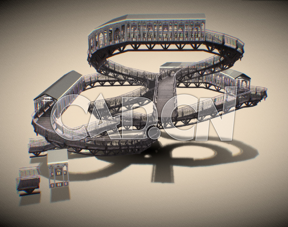 C4D交错旋转的天桥建筑模型 - C4D之家 - 11.jpg