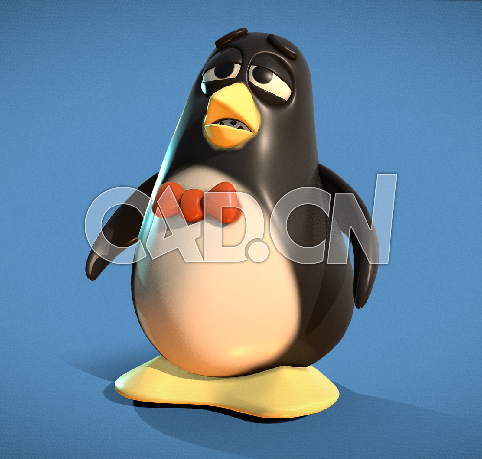 C4D企鹅雕像模型 Wheezy Merged