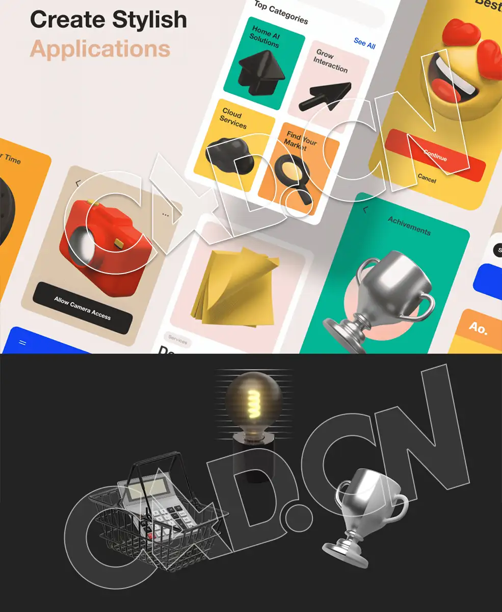 30个阿诺德Arnold卡通三维立体图标模型3D图标模型素材 C4D Arnold 3d icons - C4D之家 - 未标题-2.jpg