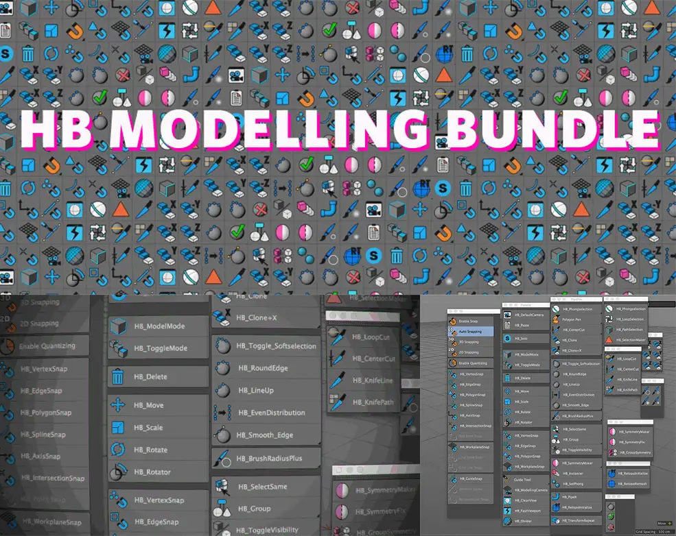 C4D建模工具脚本合集中文/英文原版 HB ModellingBundle v2.31 for Cinema 4D R16-R23 - C4D之家 - 未标题-1.jpg