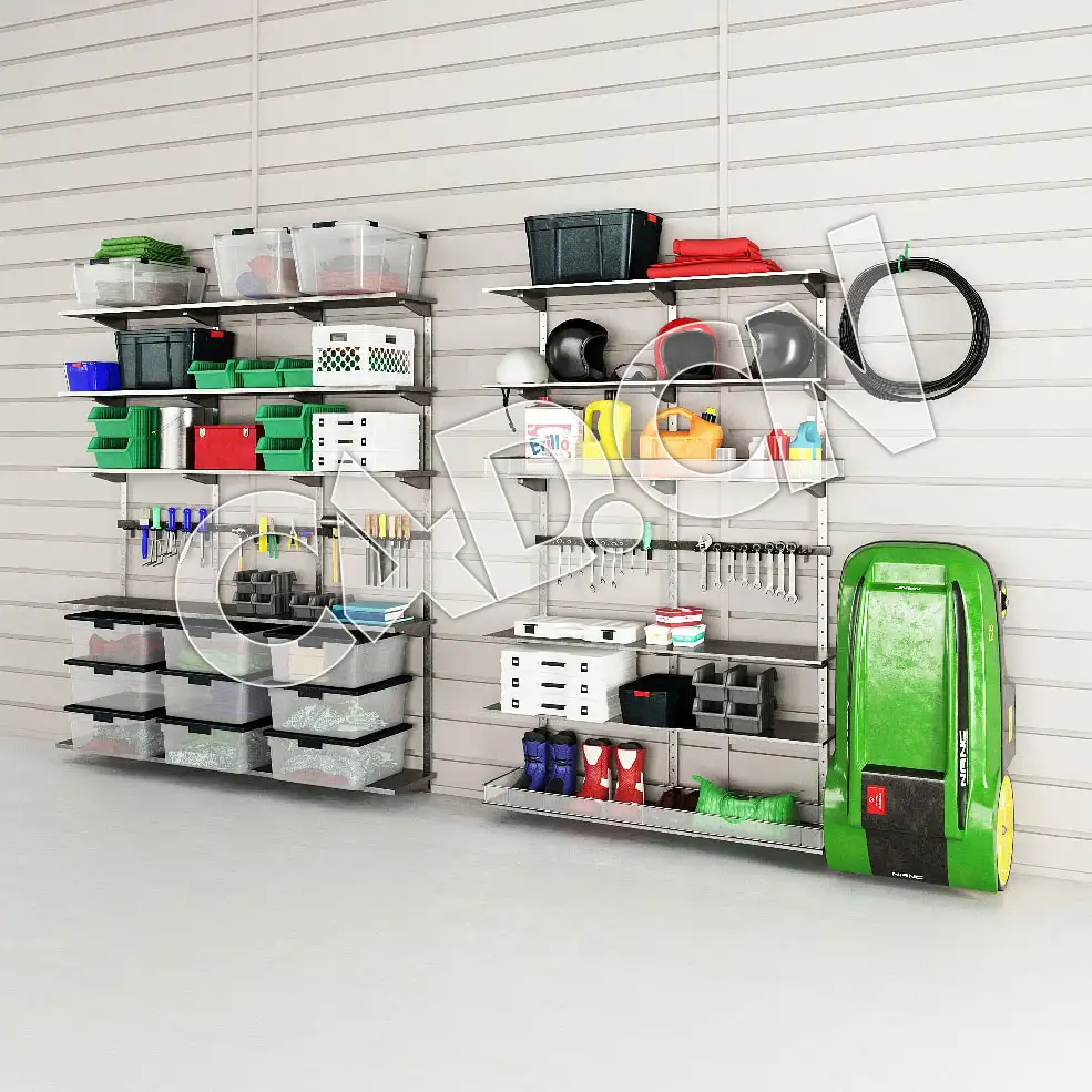 C4D库房工具架工具收纳箱模型