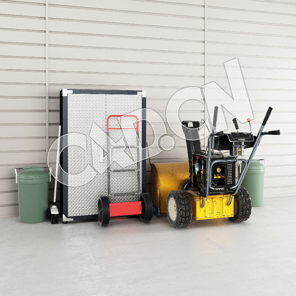 C4D除草机拖把货物运输车垃圾桶模型