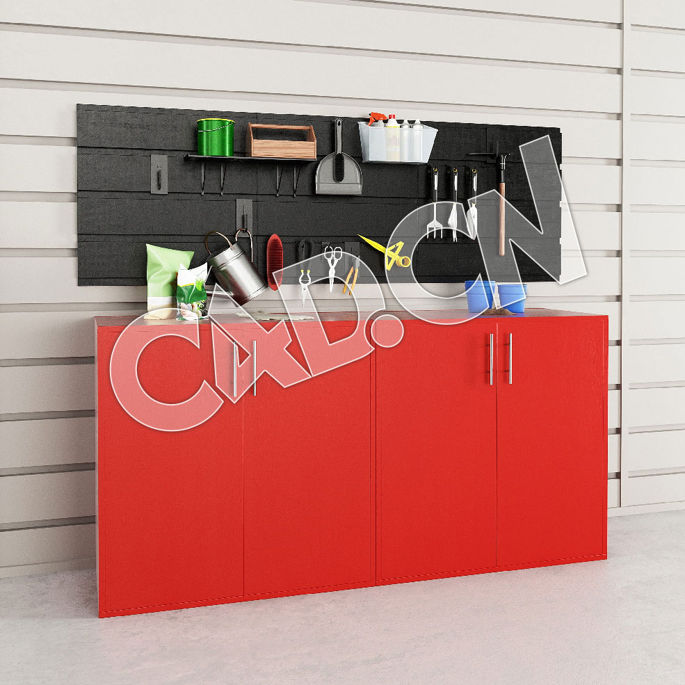 C4D库房工具柜模型