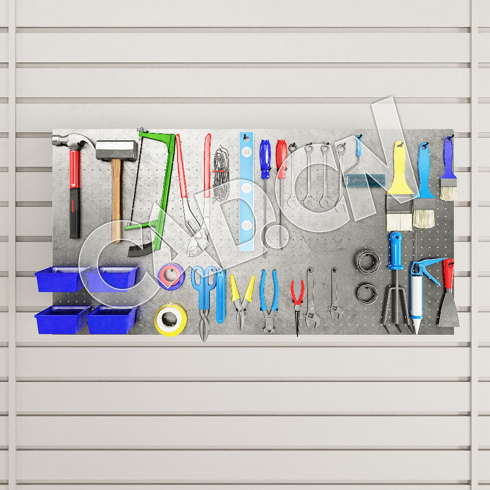 C4D工具墙工具板悬挂的工具模型