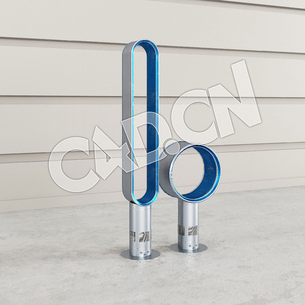 C4D无叶风扇冷暖两用家用节能塔扇台式落地扇模型