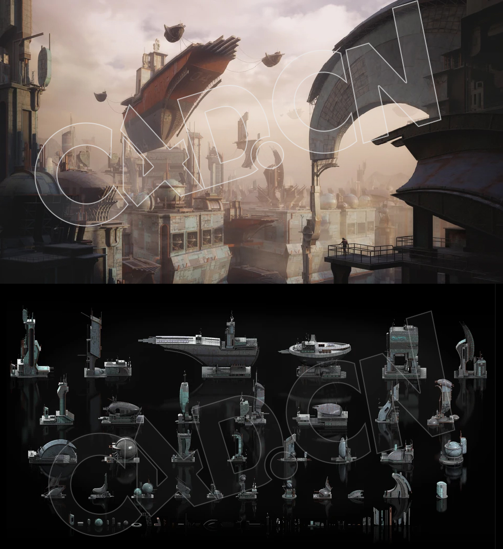 赛博朋克外星球科幻建筑重金属建筑模型Kitbash3D-Heavy Metal